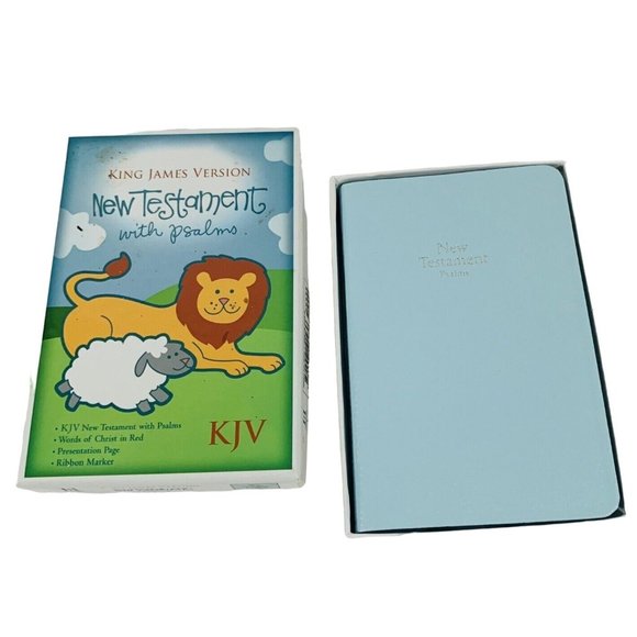 Holman Bible Babys First New Testament Psalms Proverbs KJV Boy Faux Leather Blue - Picture 2 of 6